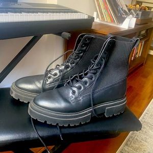 Steve Madden Leather Combat Boots